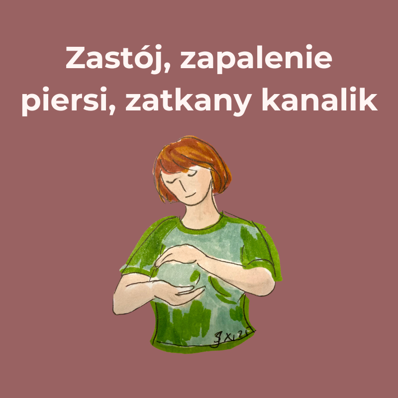 plakat laktacyjny - zastój, zapalenie piersi, zatkany kanalik